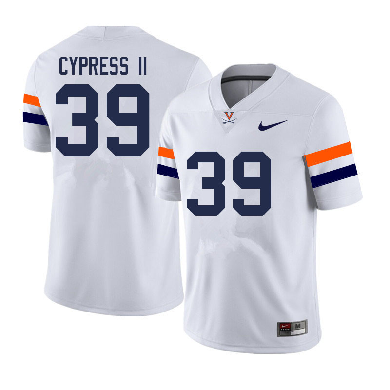 Men #39 Fentrell Cypress II Virginia Cavaliers College Football Jerseys Sale-White - Click Image to Close